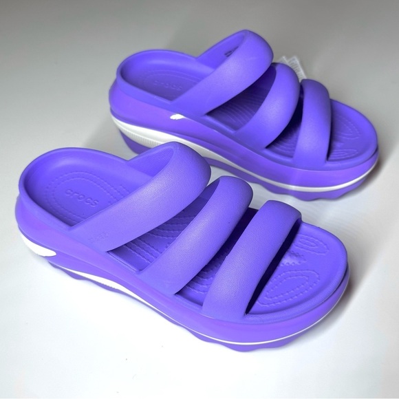 Crocs Unisex Sandals Mega Crush Triple Strap Sandal Purple / White Size- 7 - Picture 5 of 10